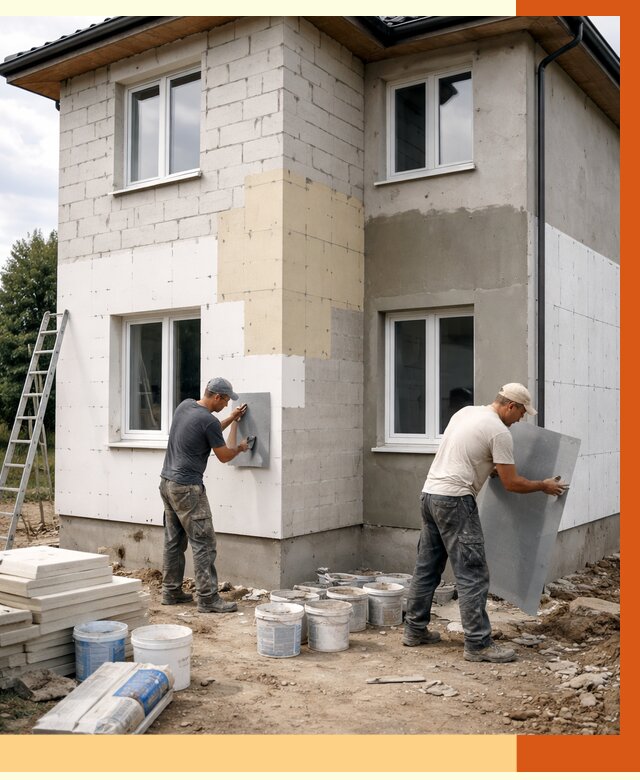 Утепление дома из газобетона в Щекине от 4323 руб./м² — заказать у ТепломастерЕкн