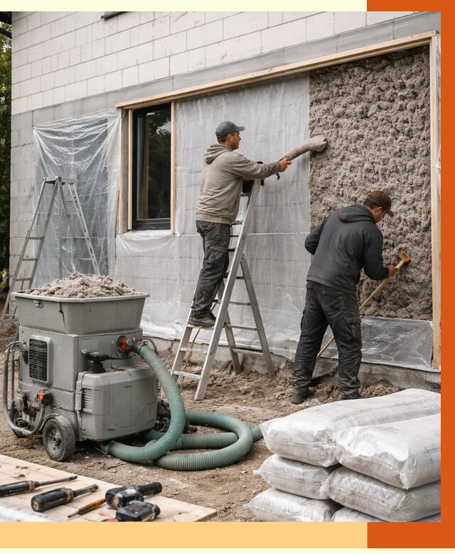 Утепление дома из газобетона эковатой в Щекине от 4631 руб./м2 | ТепломастерЕкн